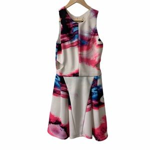 NWT White suede explosion in motion skater dress 8